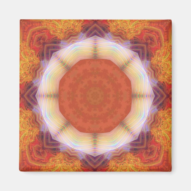 Sacred Geometric Fractal Mandala Magnet (Front)