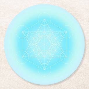 sacred geometric Metatron Round Paper Coaster