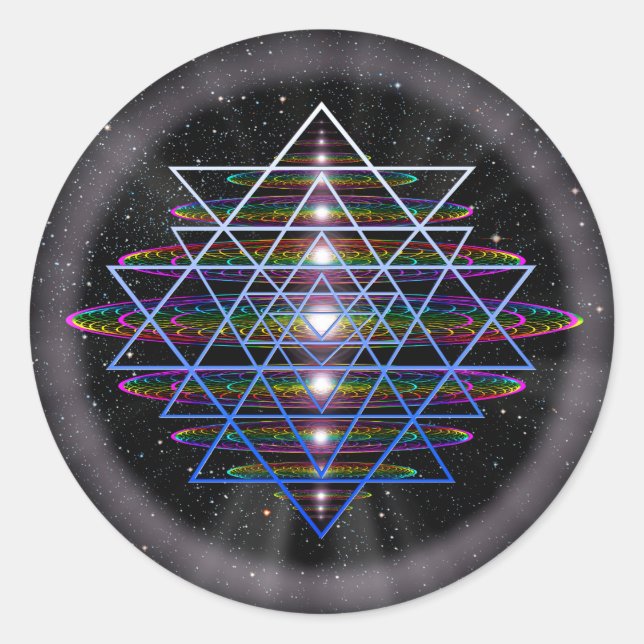 Sacred Geometry 9 Classic Round Sticker (Front)
