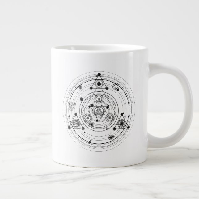 Sacred geometry and geometric alchemy design large coffee mug (Right)