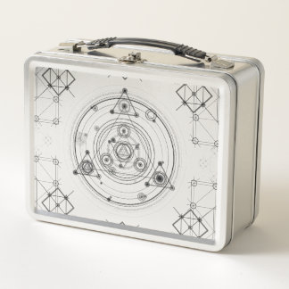 Sacred geometry and geometric alchemy design metal lunch box