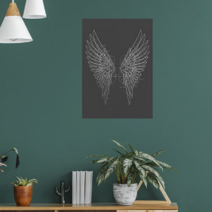 Sacred Geometry Angel Wings Blueprint Art Poster