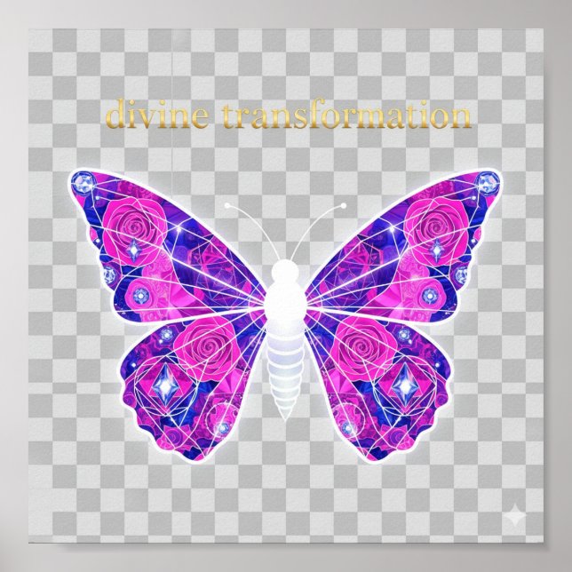 Sacred Geometry Butterfly Art | Digital Download Poster (Front)