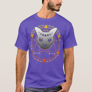 Sacred Geometry Cat Magic Wicca Goth T-Shirt