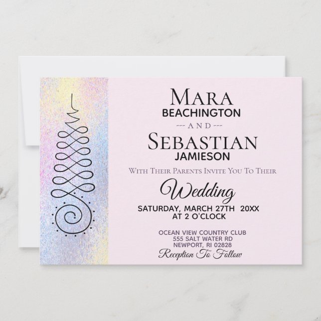 *~* Sacred Geometry Enlightenment Pastel Wedding Invitation (Front)
