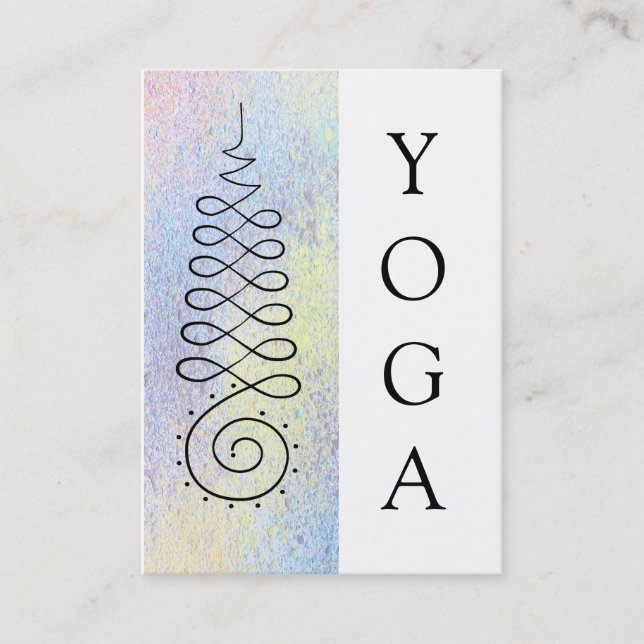 *~* Sacred Geometry Enlightenment Path Pastel Yoga Business Card (Front)