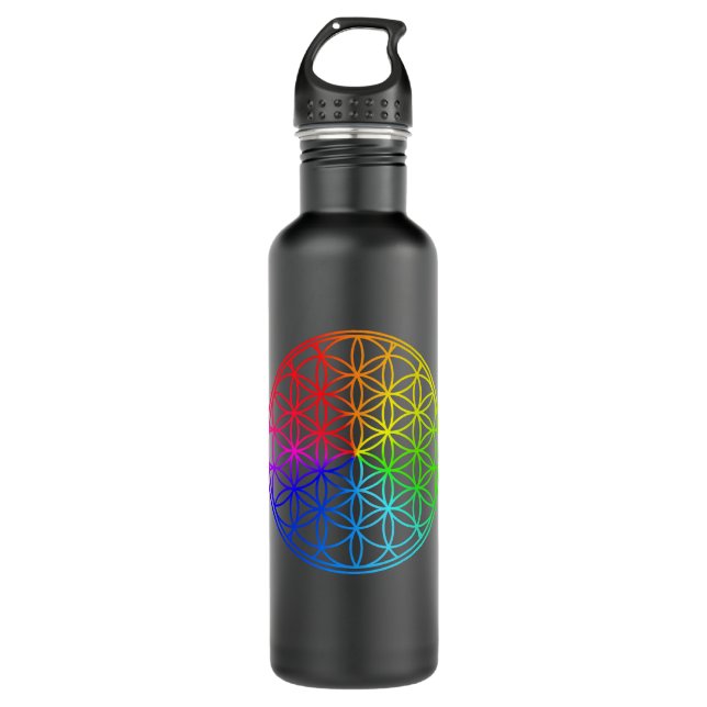 Sacred Geometry Flower Of Life 710 Ml Water Bottle (Front)