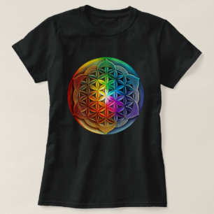 Sacred Geometry Flower Of Life Chakra Meditation T-Shirt