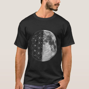 Sacred Geometry - Flower Of Life Moon T-Shirt