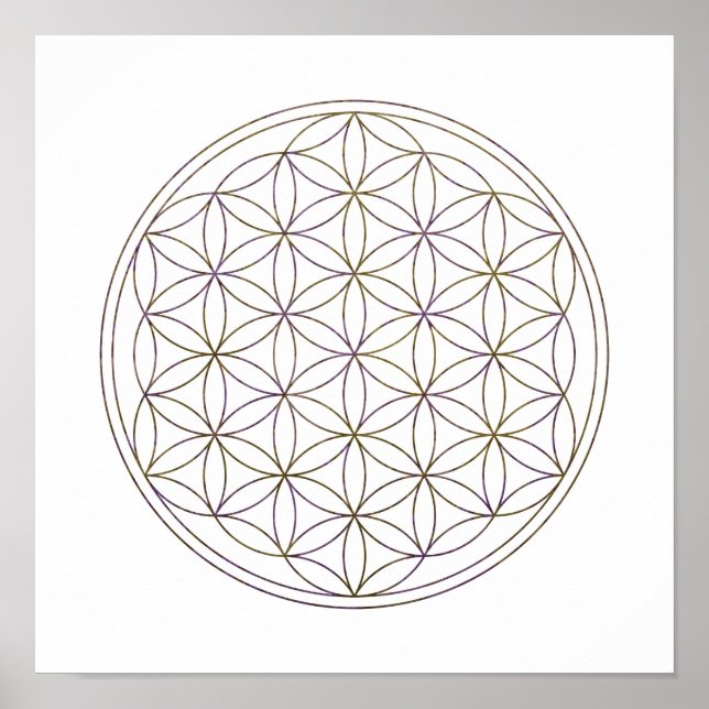 Sacred Geometry Flower Of Life (V-Aubergine) Poster (Front)