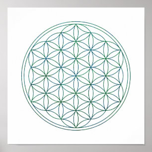 Sacred Geometry Flower Of Life (V-Earth) Poster