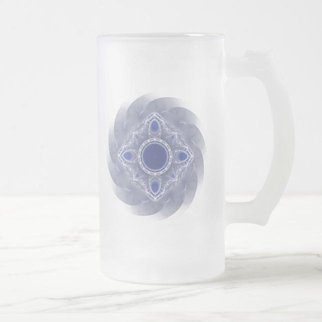 Sacred Geometry Frosted Glass Beer Mug (Right)