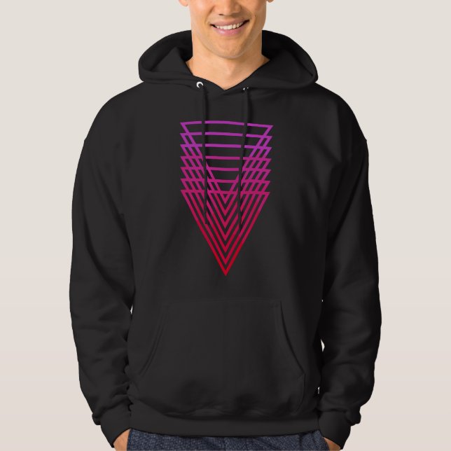 Sacred Geometry Geometric Repeating Triangle Hoodie (Front)