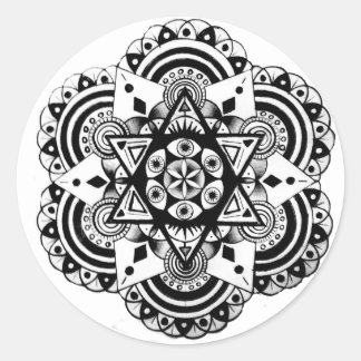 Sacred Geometry Hand Drawn Design Classic Round Sticker