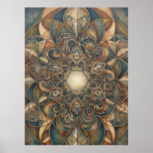 Sacred Geometry Heart Light Spirit Art Poster