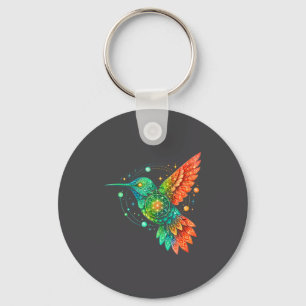 Sacred Geometry Hummingbird Mystic Celestial Desig Key Ring