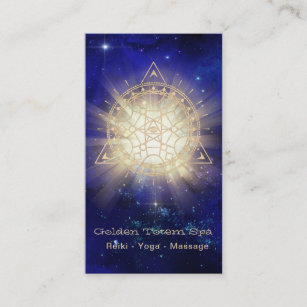 *~* Sacred Geometry Light Rays Golden Totem Business Card