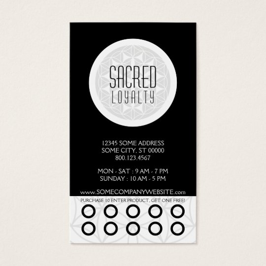 sacred geometry loyalty stamp card