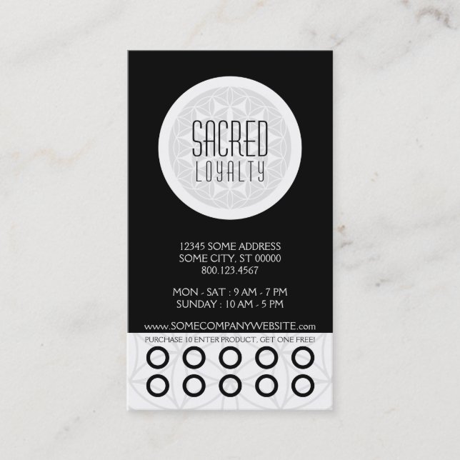 sacred geometry loyalty stamp card (Front)