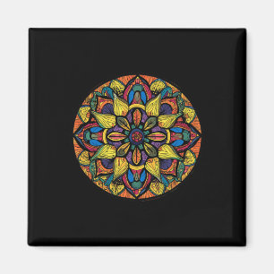 Sacred Geometry Mandala Abstract Floral Pattern Magnet