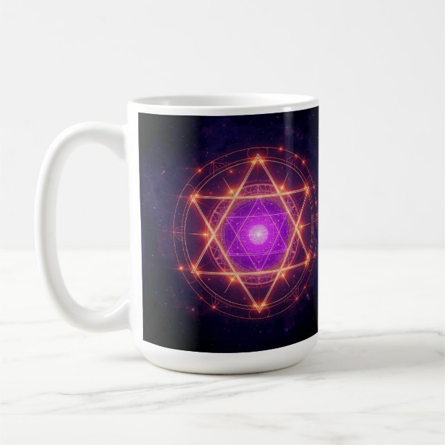 Sacred Geometry Mandala – Light Within the Cosmos Coffee Mug (Left)