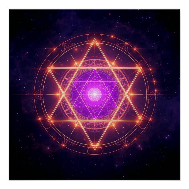 Sacred Geometry Mandala – Light Within the Cosmos Poster (Front)