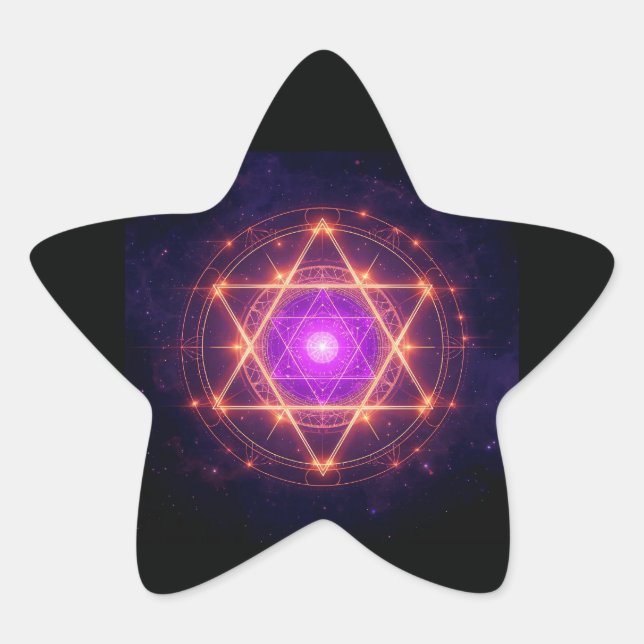 Sacred Geometry Mandala – Light Within the Cosmos Star Sticker (Front)