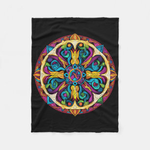 Sacred Geometry Mandala Pattern  Fleece Blanket