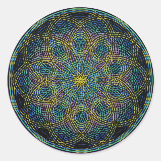 Sacred Geometry Mandala: Sincerity - Hand Drawn Classic Round Sticker