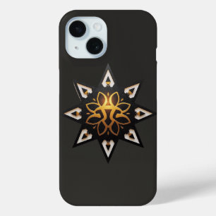 🌟Sacred Geometry Mandala – Timeless Golden Star iPhone 15 Case