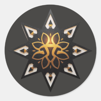 🌟Sacred Geometry Mandala – Timeless Golden Star Classic Round Sticker