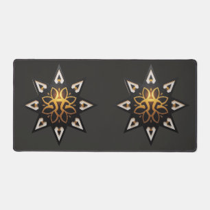🌟Sacred Geometry Mandala – Timeless Golden Star Desk Mat