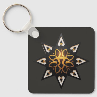 🌟Sacred Geometry Mandala – Timeless Golden Star Key Ring