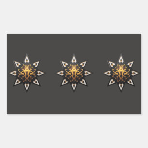 🌟Sacred Geometry Mandala – Timeless Golden Star Rectangular Sticker