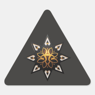 🌟Sacred Geometry Mandala – Timeless Golden Star Triangle Sticker