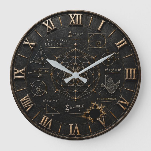 Sacred Geometry Math  Large Clock (Front)