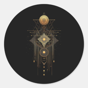 Sacred Geometry Metatron Abstract Art Deco Spiritu Classic Round Sticker