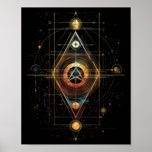 Sacred Geometry Metatron Cube Spiritual Yoga _1 Poster
