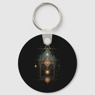 Sacred Geometry Metatron Cube Spiritual Yoga _4 Key Ring