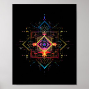 Sacred Geometry Metatron Cube Spiritual Yoga _6 Poster