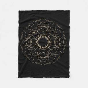 Sacred Geometry Metatron Cube Spiritual Yoga _7 Fleece Blanket