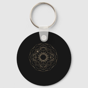 Sacred Geometry Metatron Cube Spiritual Yoga _7 Key Ring