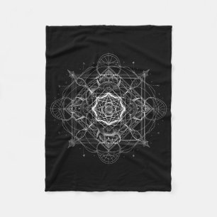 Sacred Geometry Metatron Cube Spiritual Yoga _9  Fleece Blanket