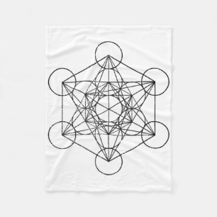 Sacred Geometry Metatrons Cube Psychedelic Vintage Fleece Blanket