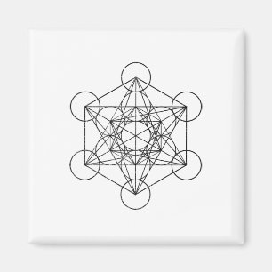 Sacred Geometry Metatrons Cube Psychedelic Vintage Magnet