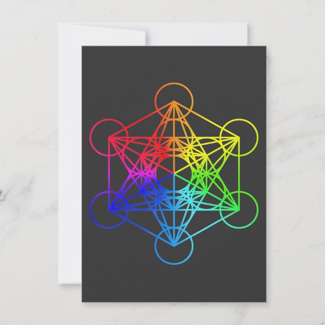 Sacred Geometry Metatrons Cube Zen Yoga Invitation (Front)