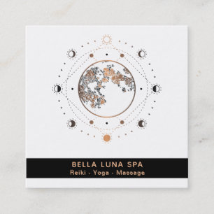 *~* Sacred Geometry Moon Phases Universe Shaman Square Business Card