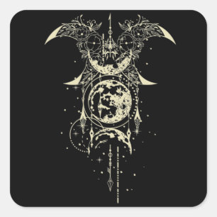 Sacred Geometry Mystical Moon Square Sticker