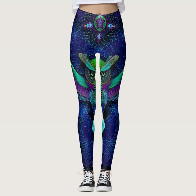 Sacred Geometry Owl Leggings (Front)