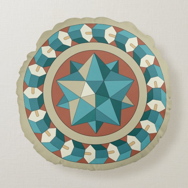 Sacred Geometry  Round Cushion (Front)